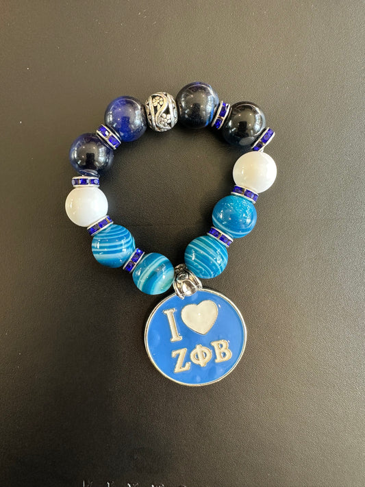 ZE001 - Zeta Phi Beta Charm Bracelet