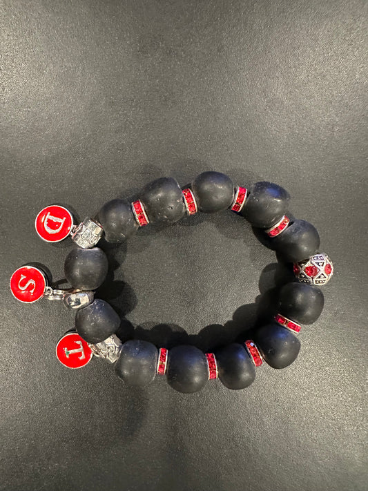 DE016- Delta Sigma Theta Charm Bracelet - G39