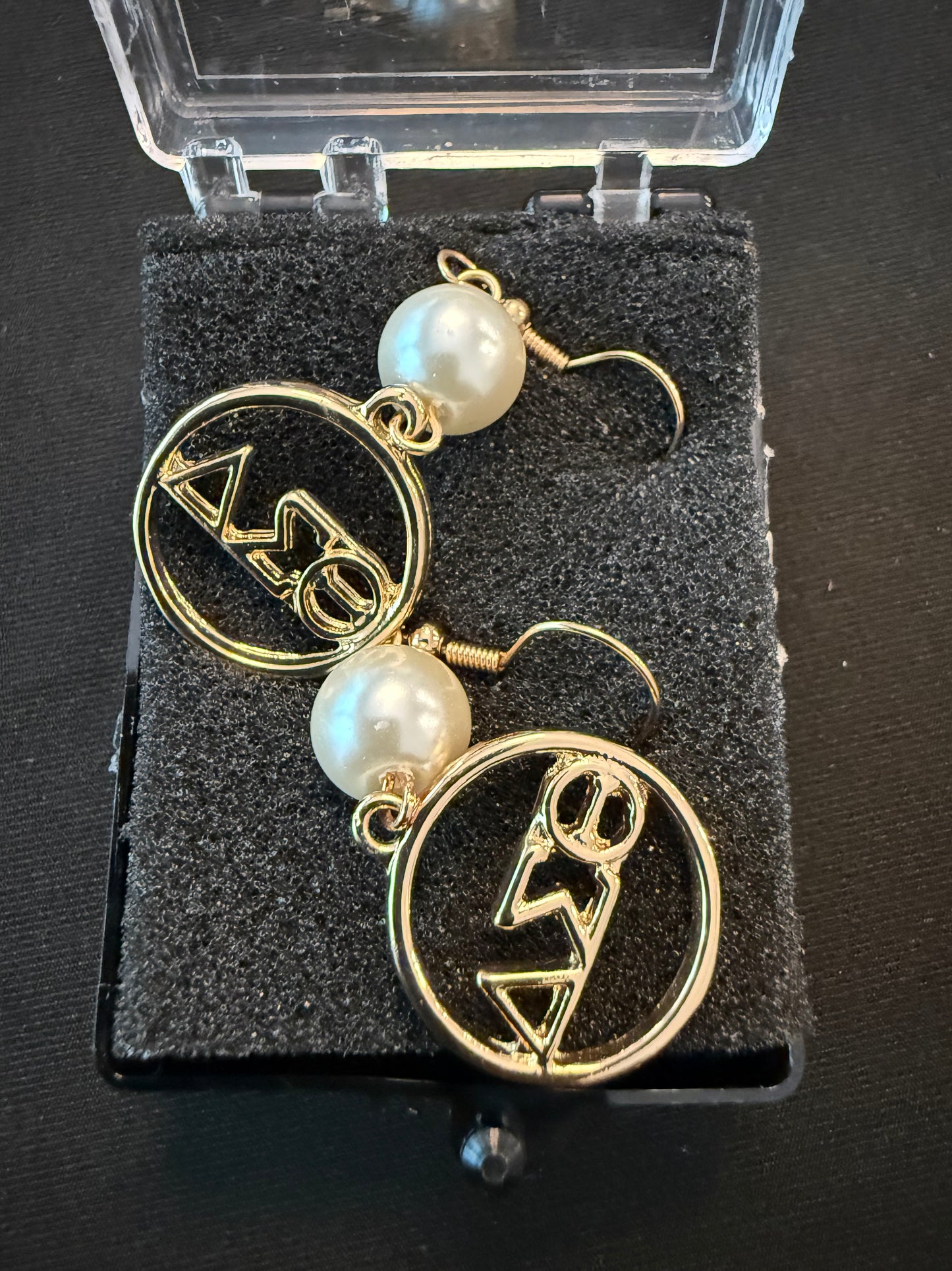 DE0120 - Delta  Earrings  - DST in Gold Circle