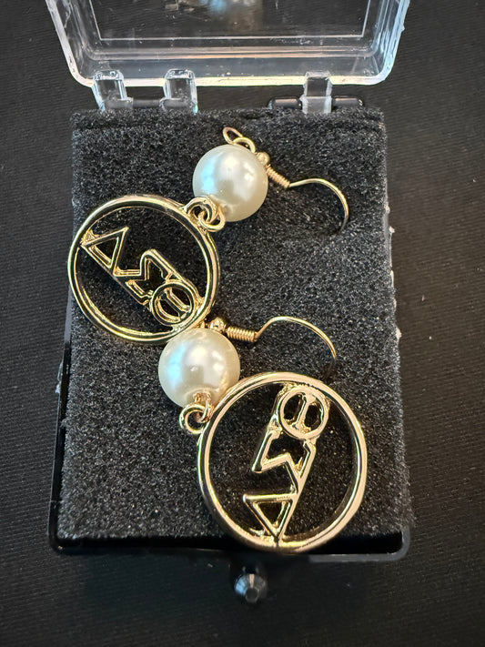 DE0120 - Delta  Earrings  - DST in Gold Circle